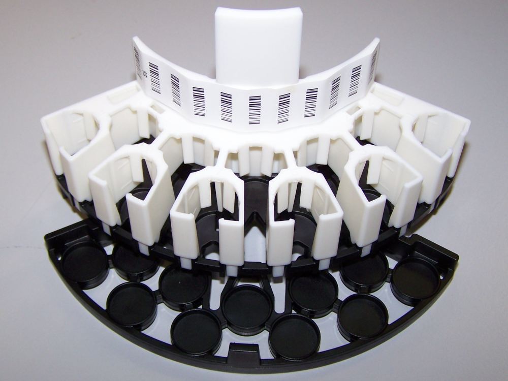 Vision, rack with 3ml RBC bottles